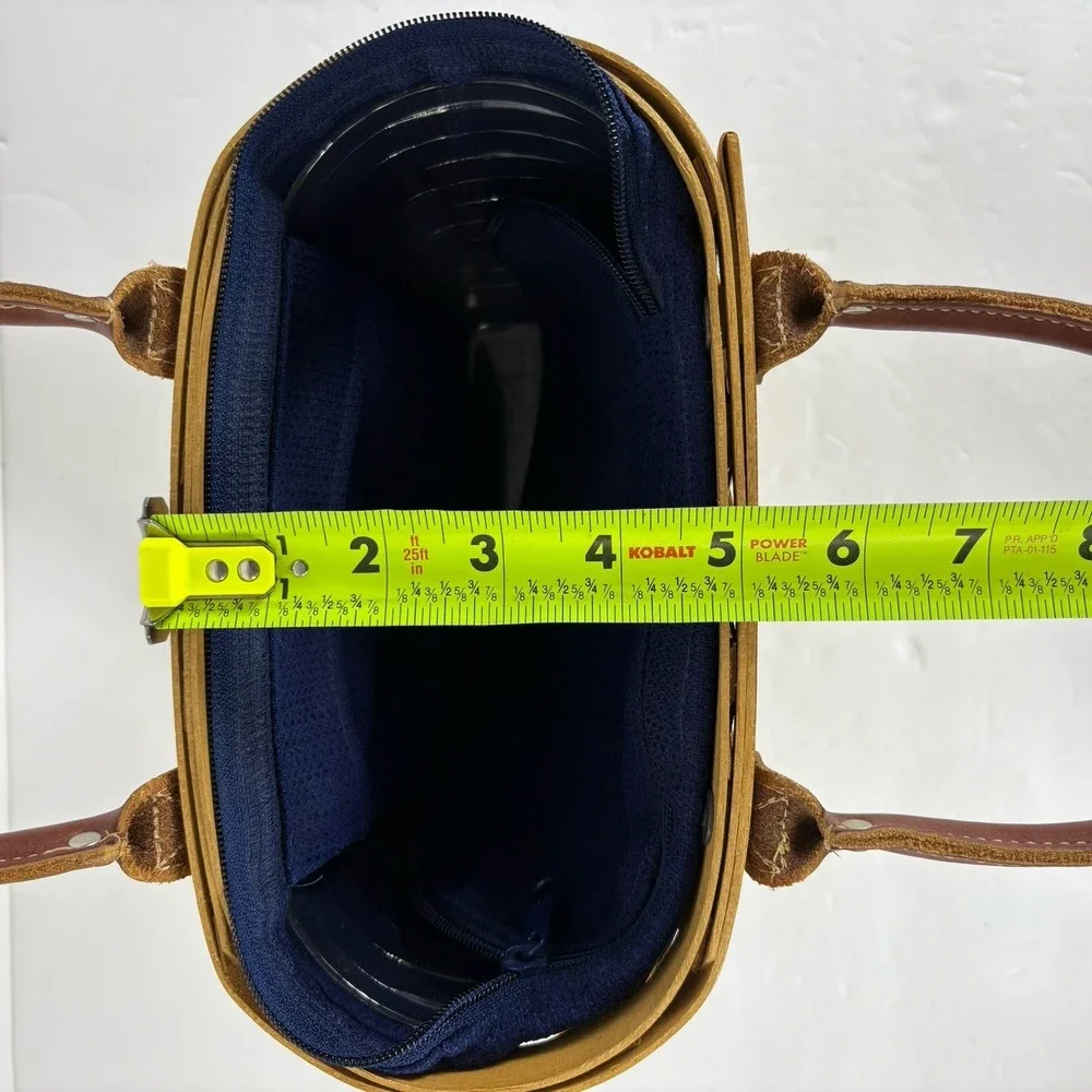 2003 Signed Longaberger Small Boardwalk Basket Zipper‎ Liner Protector Purse Vtg